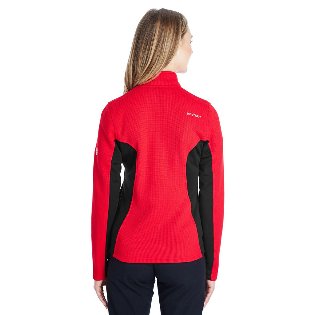 Spyder Women's Red/Black Full Zip Sweater