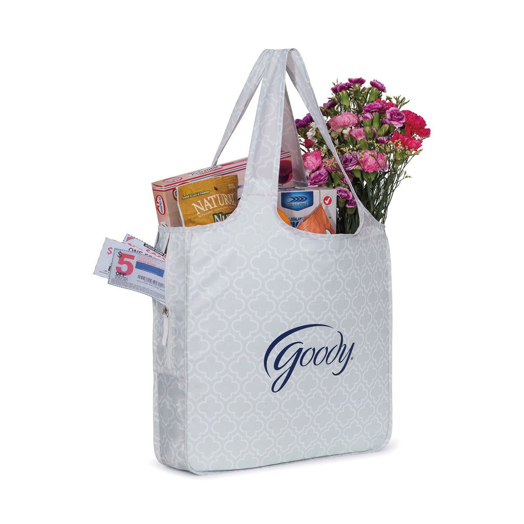 Gemline Light Grey Moroccan Pattern Riley Medium Patterend Tote