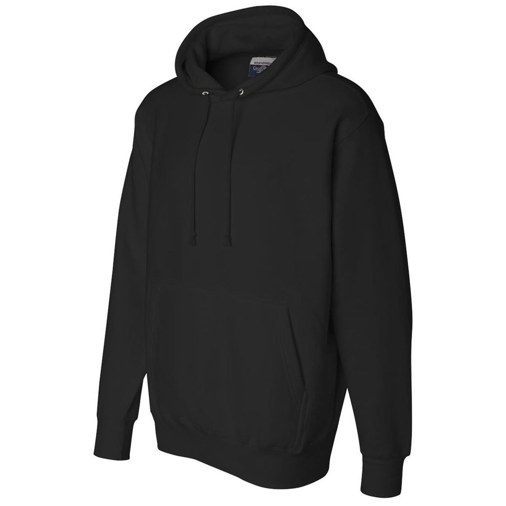 Weatherproof Men's Black Cross Weave Hooded Sweatshirt