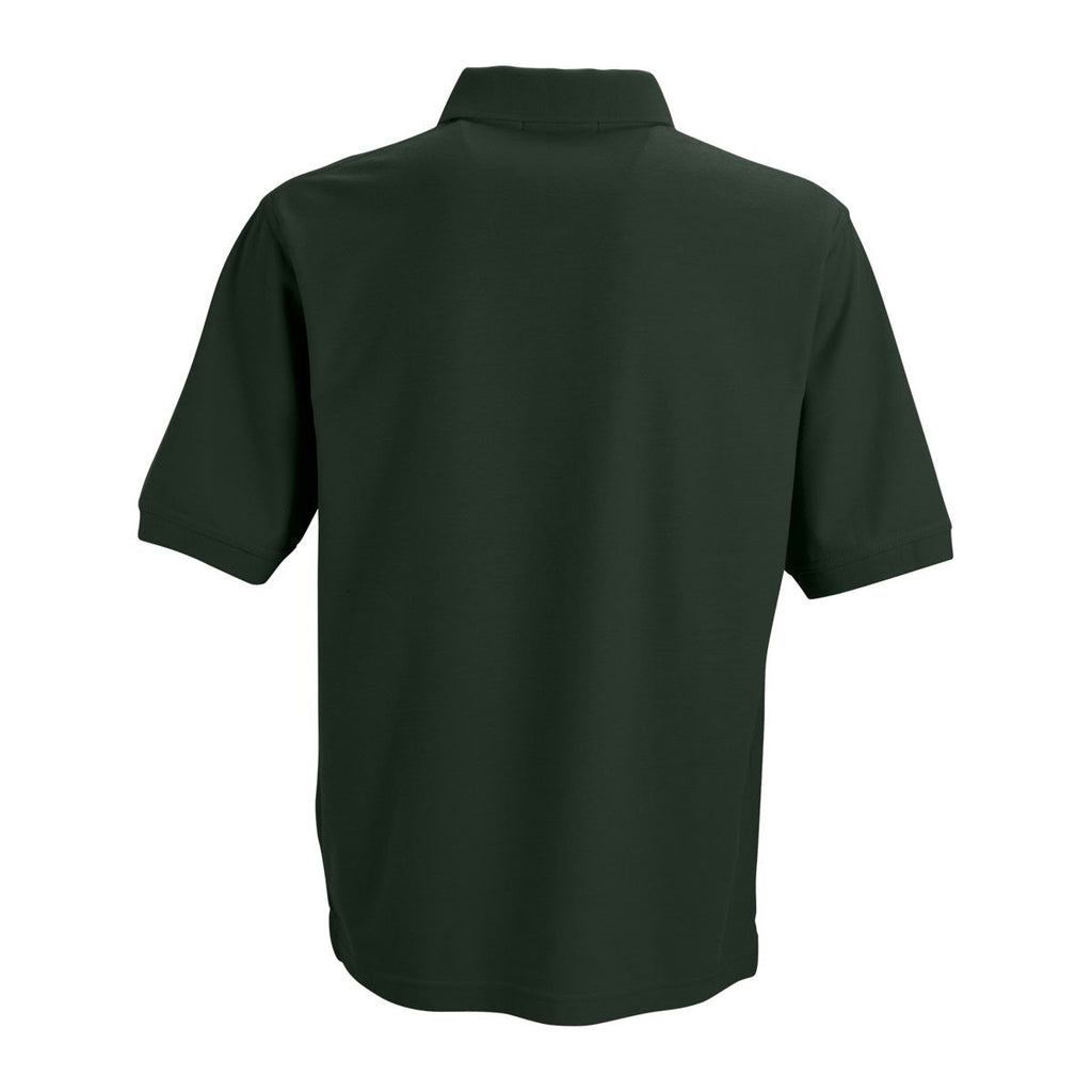 Vantage Men's Dark Forest Soft-Blend Double-Tuck Pique Polo