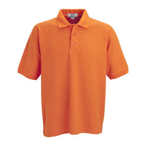Vantage Men's Orange Soft-Blend Double-Tuck Pique Polo