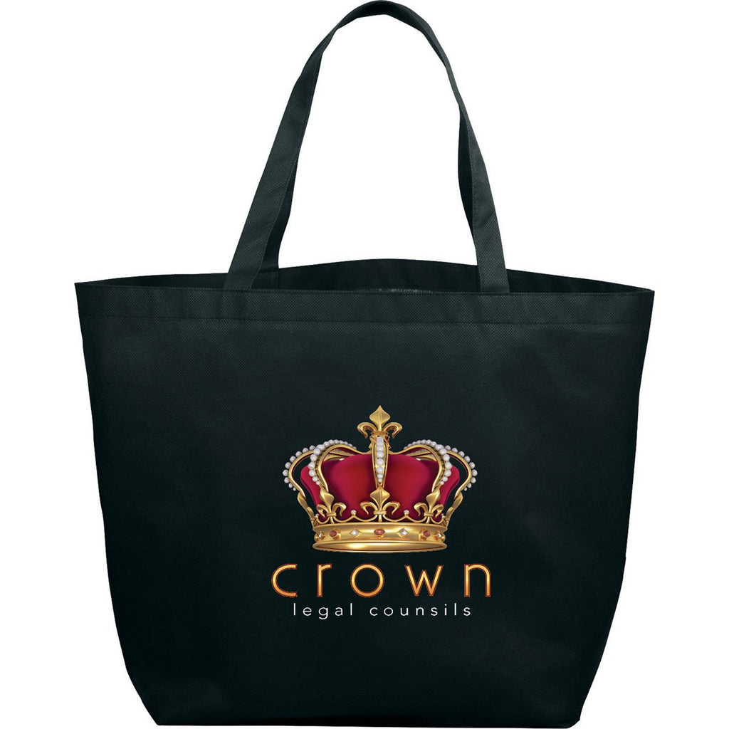 Leed's Black Budget Non-Woven Shopper Tote