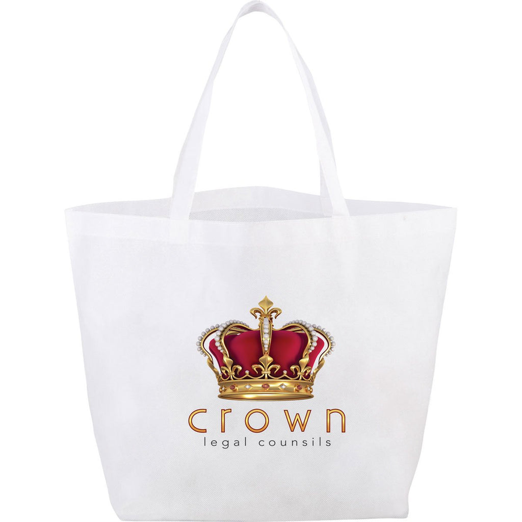 Leed's White Budget Non-Woven Shopper Tote