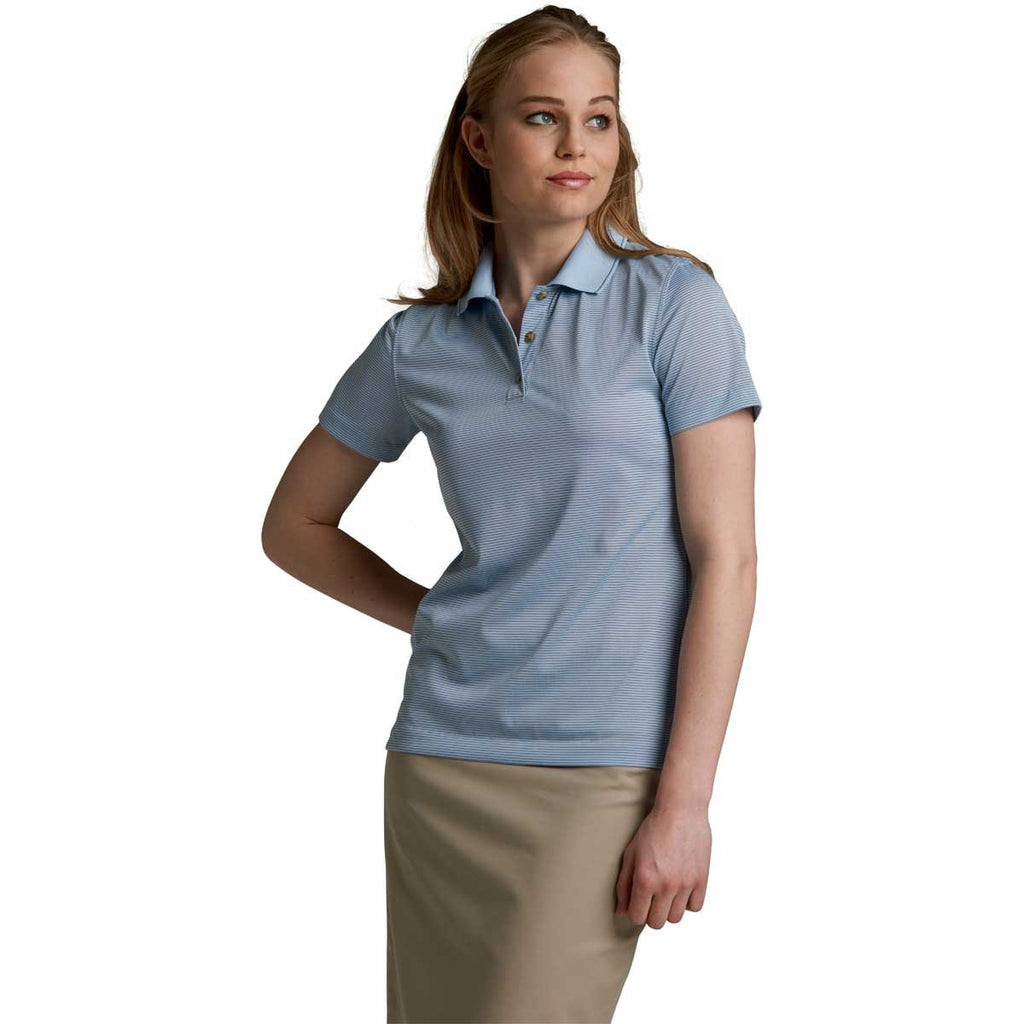 Charles River Women's Blue Fog Microstripe Polo