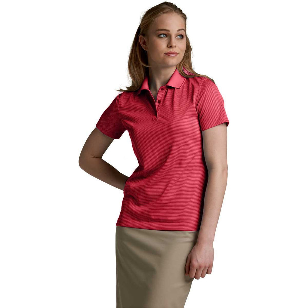 Charles River Women's Red Microstripe Polo