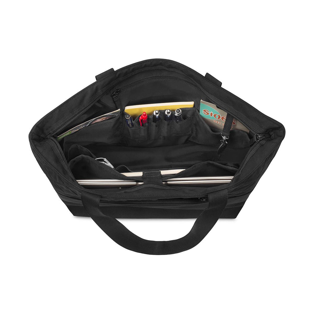 Gemline Black Madeline Quilted Computer Tote