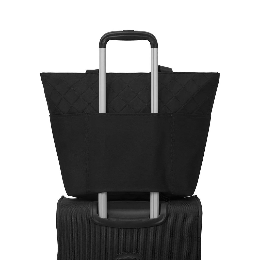 Gemline Black Madeline Quilted Computer Tote