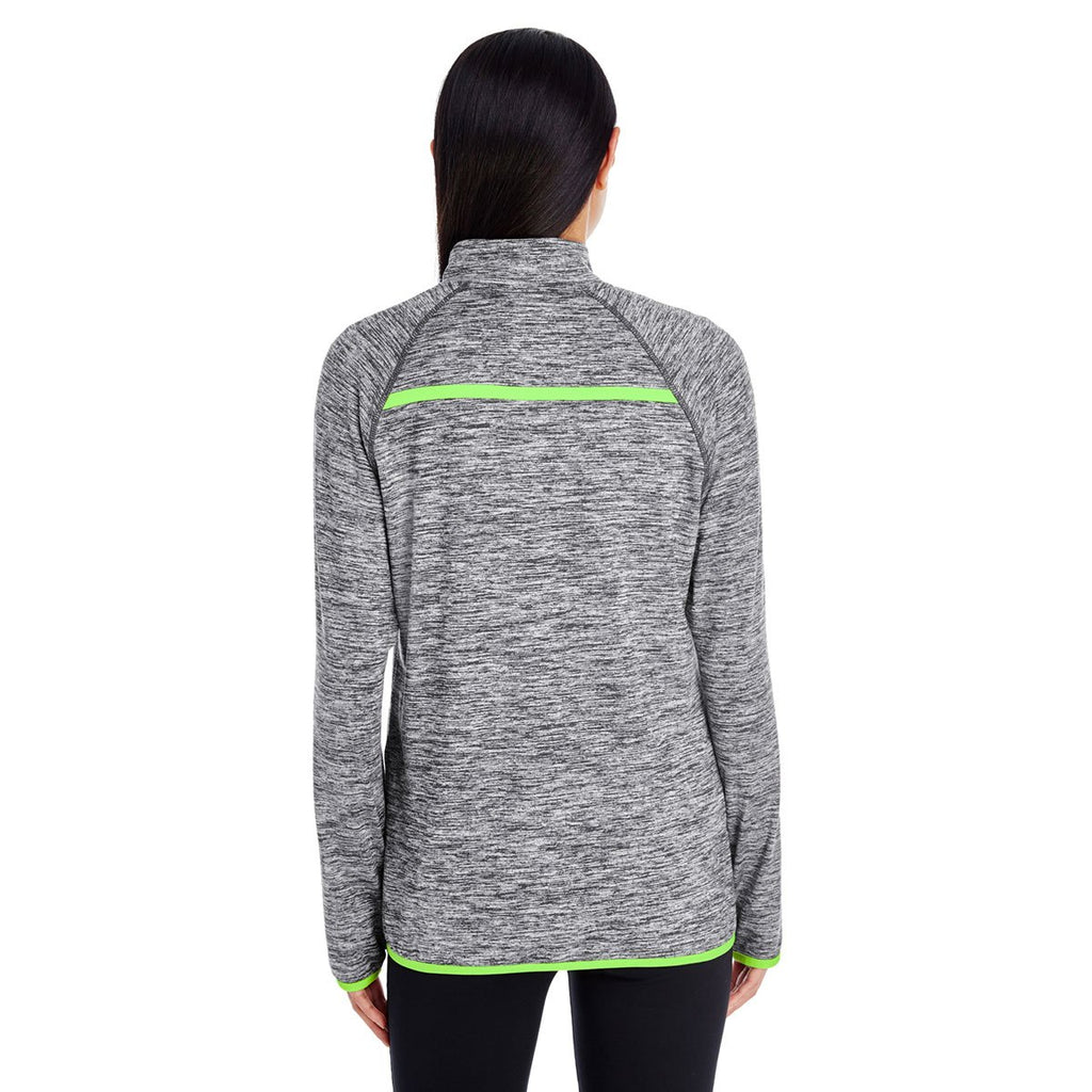Holloway Women's Carbon Heather/Lime Force Training Top