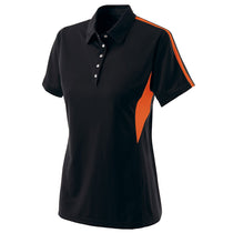 Holloway Women's Black/Orange Snag Resistant Shark Bite Polo
