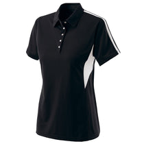 Holloway Women's Black/White Snag Resistant Shark Bite Polo