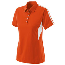 Holloway Women's Orange/White Snag Resistant Shark Bite Polo