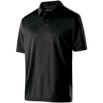 Holloway Men's Black Textured Stripe Shift Polo