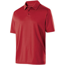 Holloway Men's Scarlet Textured Stripe Shift Polo