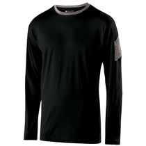 Holloway Men's Black/Graphite Heather Long Sleeve Electron Shirt