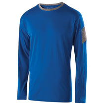 Holloway Men's Royal/Graphite Heather Long Sleeve Electron Shirt