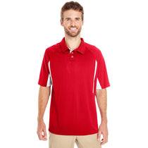 Holloway Men's Scarlet/White Avenger Short-Sleeve Polo