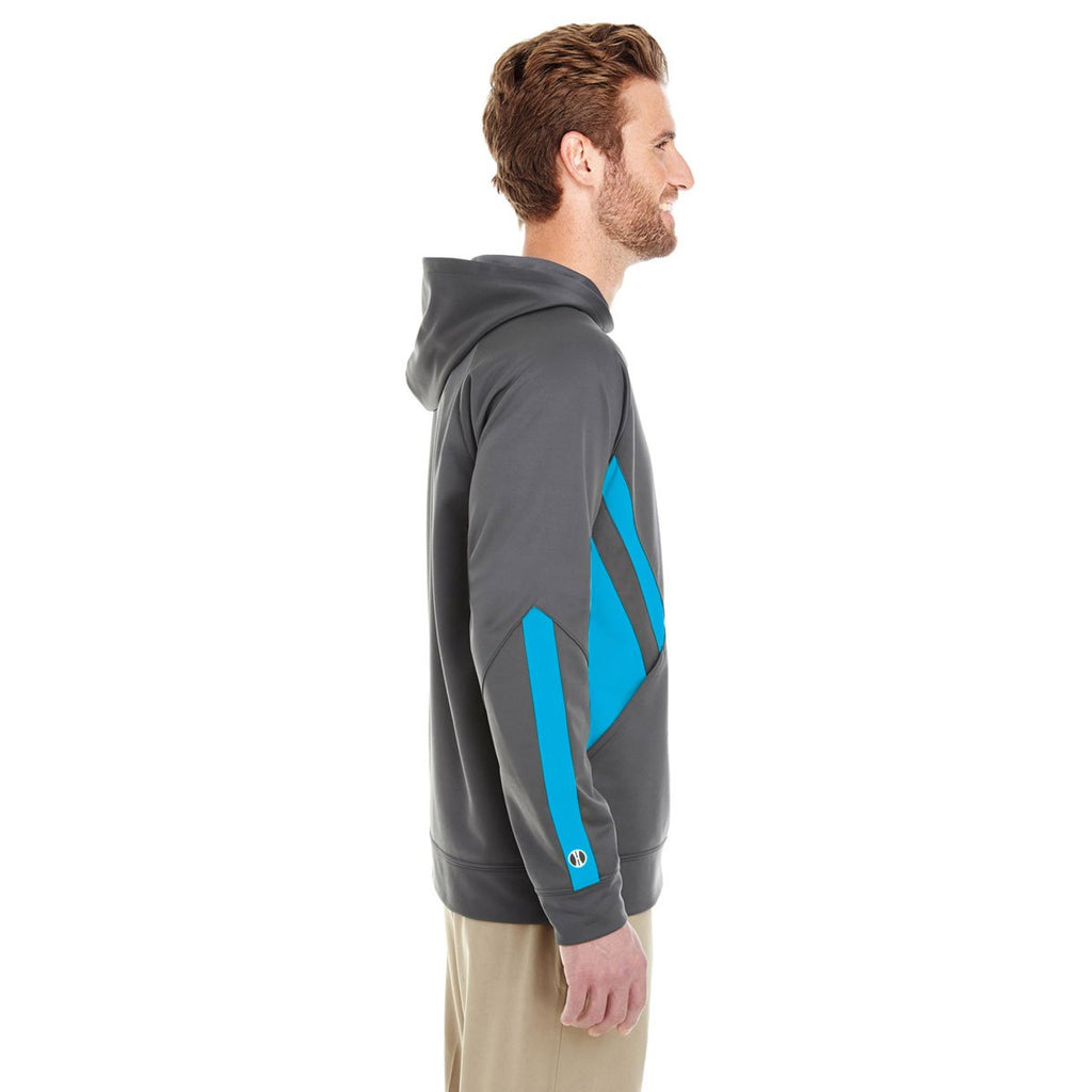 Holloway Men's Carbon/Bright Blue Argon Hoodie