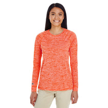 Holloway Women's Orange Heather Electrify 2.0 Long-Sleeve