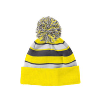 Holloway Bright Yellow/White/Graphite Acrylic Rib Knit Comeback Beanie