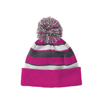 Holloway Power Pink/White/Graphite Acrylic Rib Knit Comeback Beanie