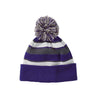Holloway Purple/White/Graphite Acrylic Rib Knit Comeback Beanie