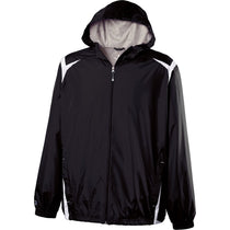 Holloway Men's Black/White Full Zip Hooded Collision Jacket