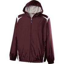 Holloway Men's Maroon/White Full Zip Hooded Collision Jacket