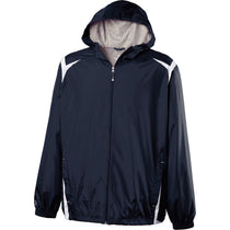 Holloway Men's Navy/White Full Zip Hooded Collision Jacket