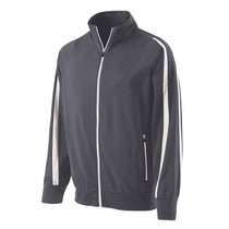 Holloway Men's Graphite/White Full Zip Determination Jacket