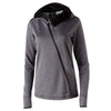 Holloway Women's Athletic Heather Fleece Full Zip Hooded Artillery Angled Jacket