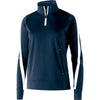 Holloway Women's Navy/White Quarter Zip Determination Pullover