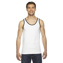 American Apparel Unisex White/Black Fine Jersey Tank