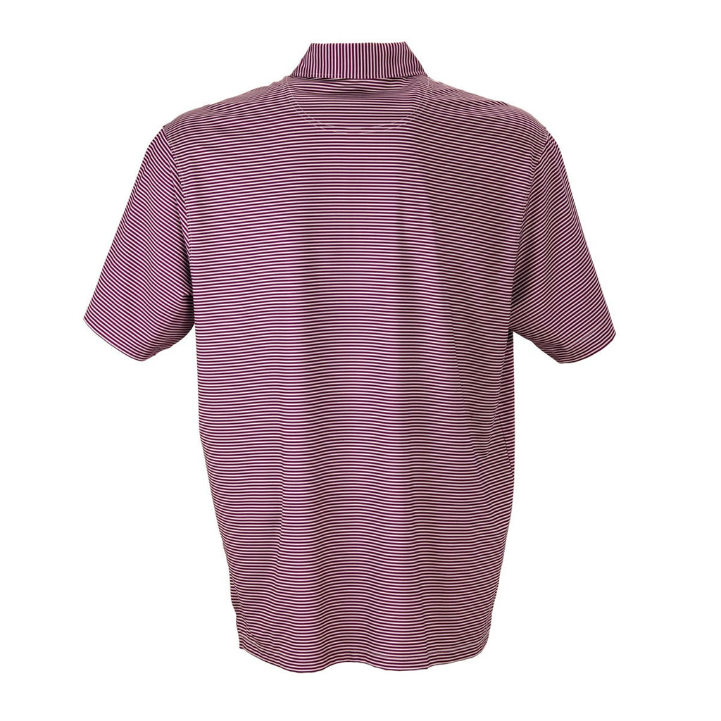 Vantage Men's Deep Maroon/Grey Melange Pro Tonal Micro-Stripe Polo