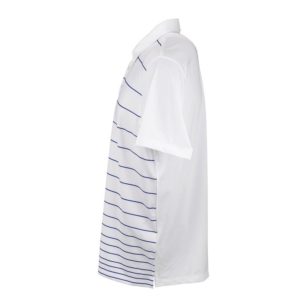 Vantage Men's White/Blue Pro Gradual Stripe Polo