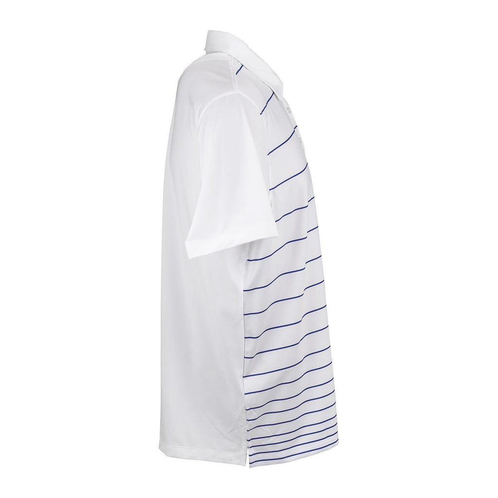 Vantage Men's White/Blue Pro Gradual Stripe Polo