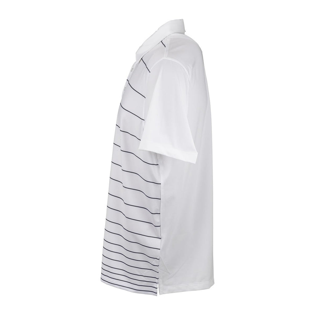 Vantage Men's White/Grey Pro Gradual Stripe Polo