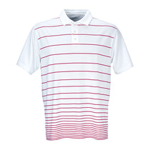 Vantage Men's White/Sport Red Pro Gradual Stripe Polo