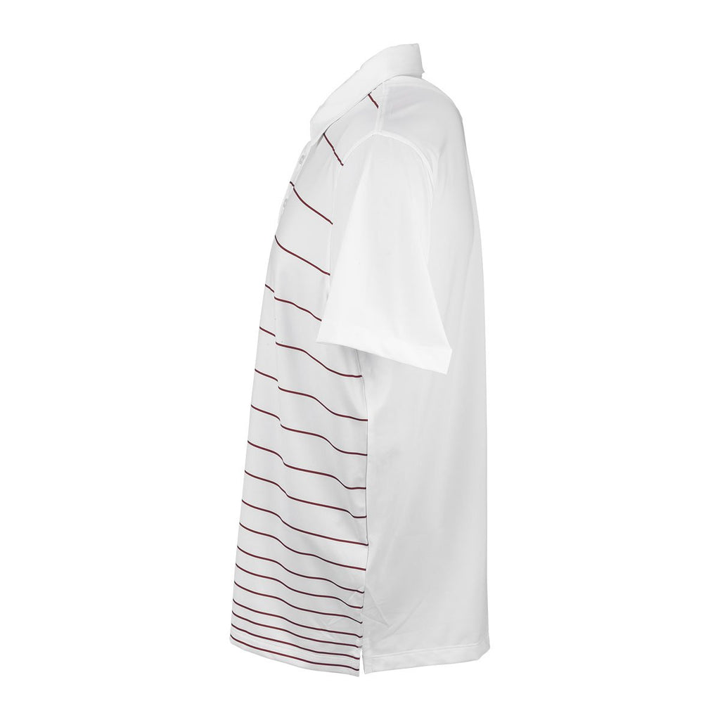 Vantage Men's White/Sport Red Pro Gradual Stripe Polo