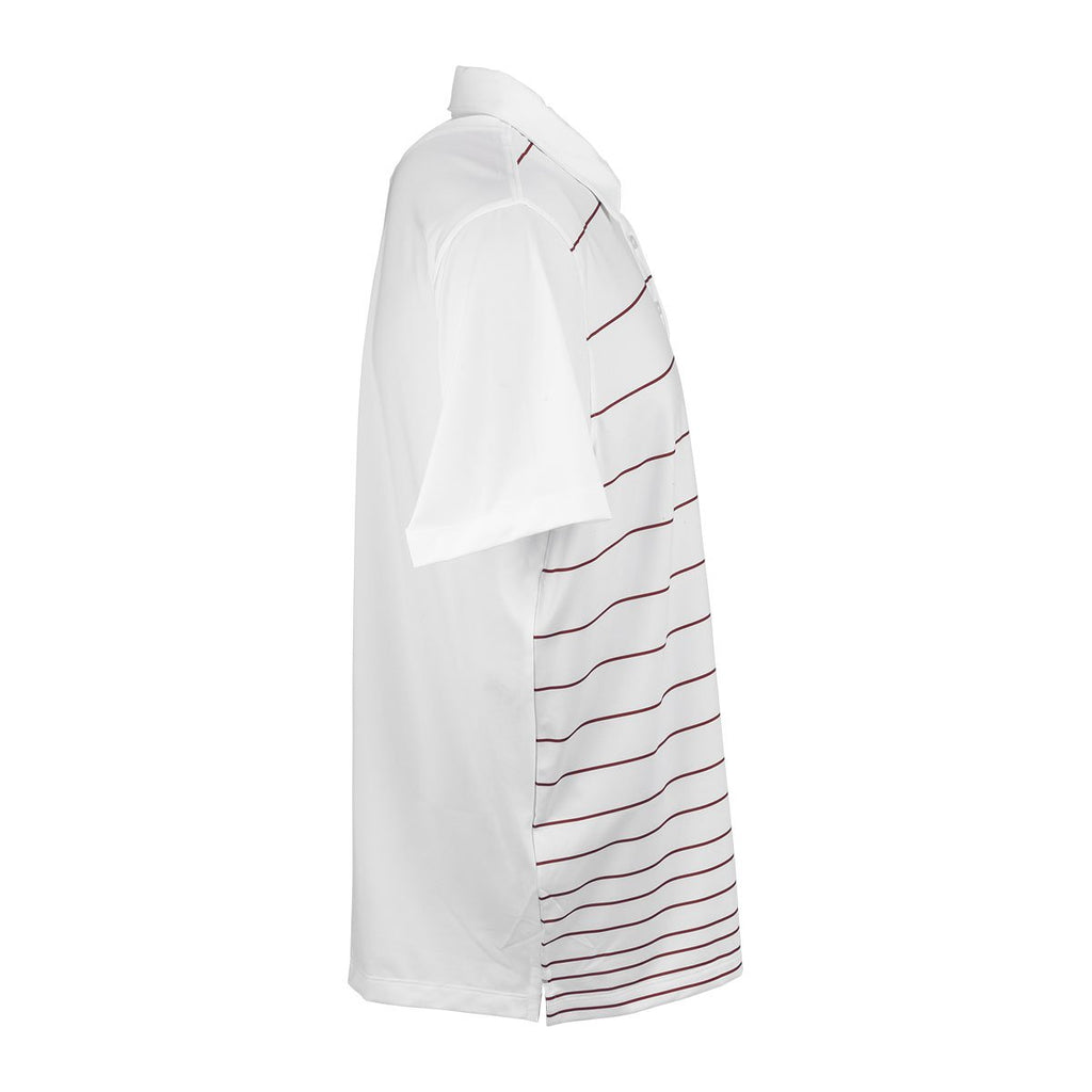 Vantage Men's White/Sport Red Pro Gradual Stripe Polo