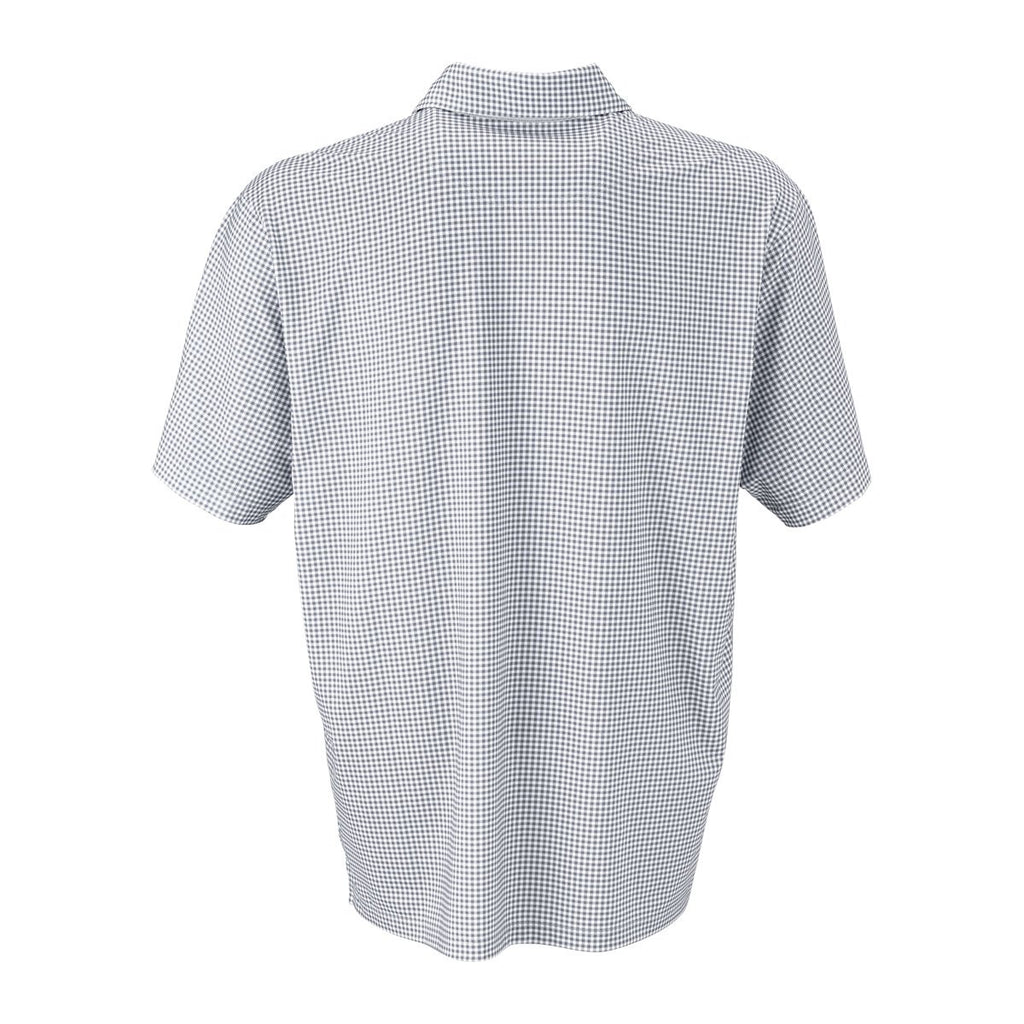Vantage Men's Grey/White Pro Mini-Gingham Polo
