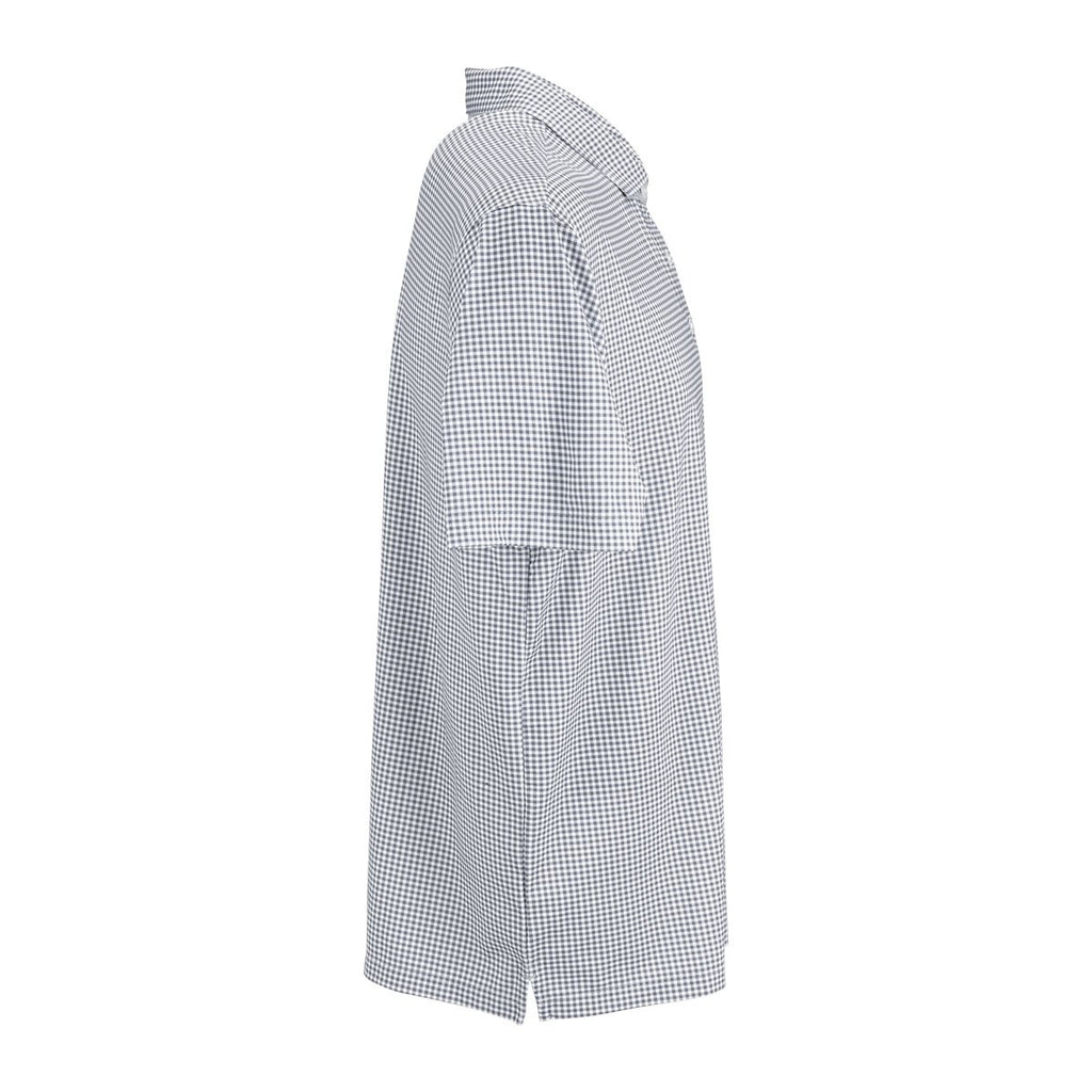 Vantage Men's Grey/White Pro Mini-Gingham Polo
