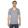American Apparel Unisex Slate Fine Jersey Short-Sleeve V-Neck