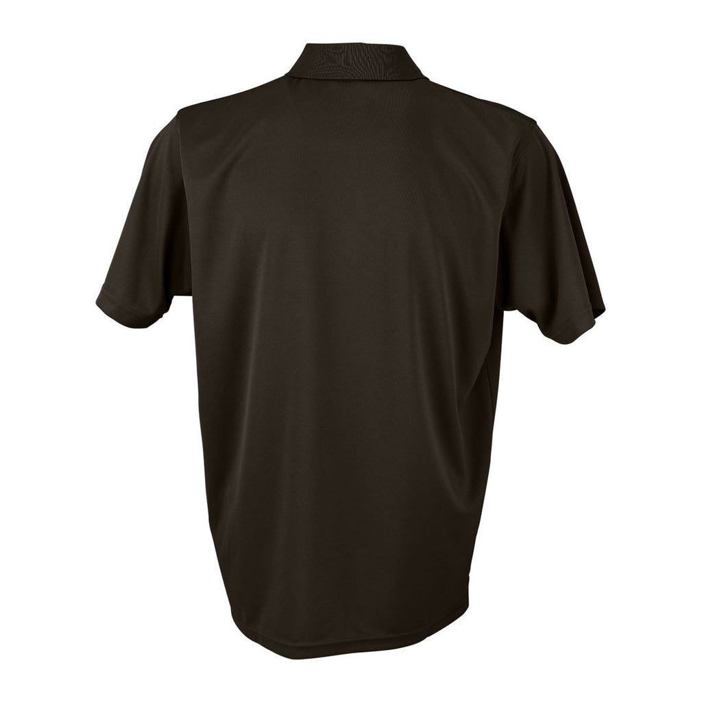 Vantage Men's Brown Omega Solid Mesh Tech Polo