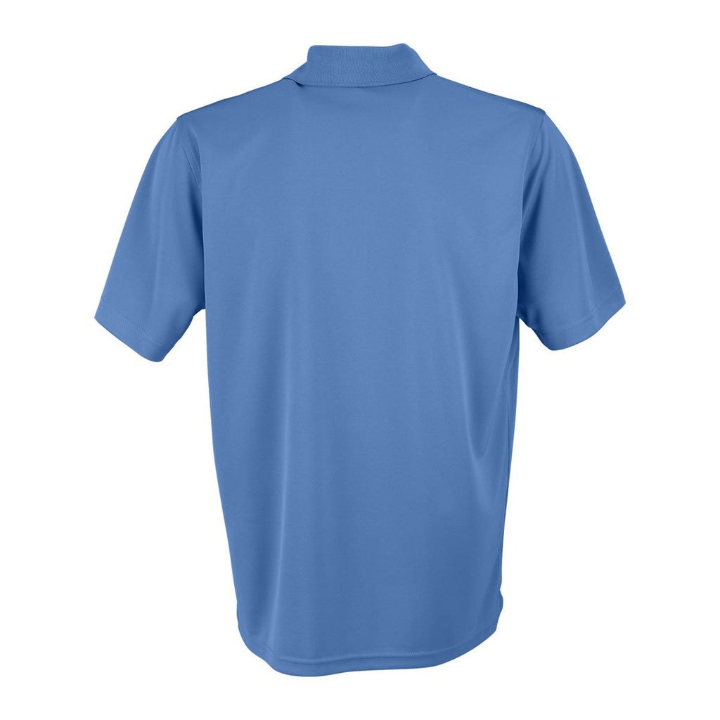 Vantage Men's Island Blue Omega Solid Mesh Tech Polo