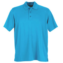 Vantage Men's Island Blue Omega Solid Mesh Tech Polo