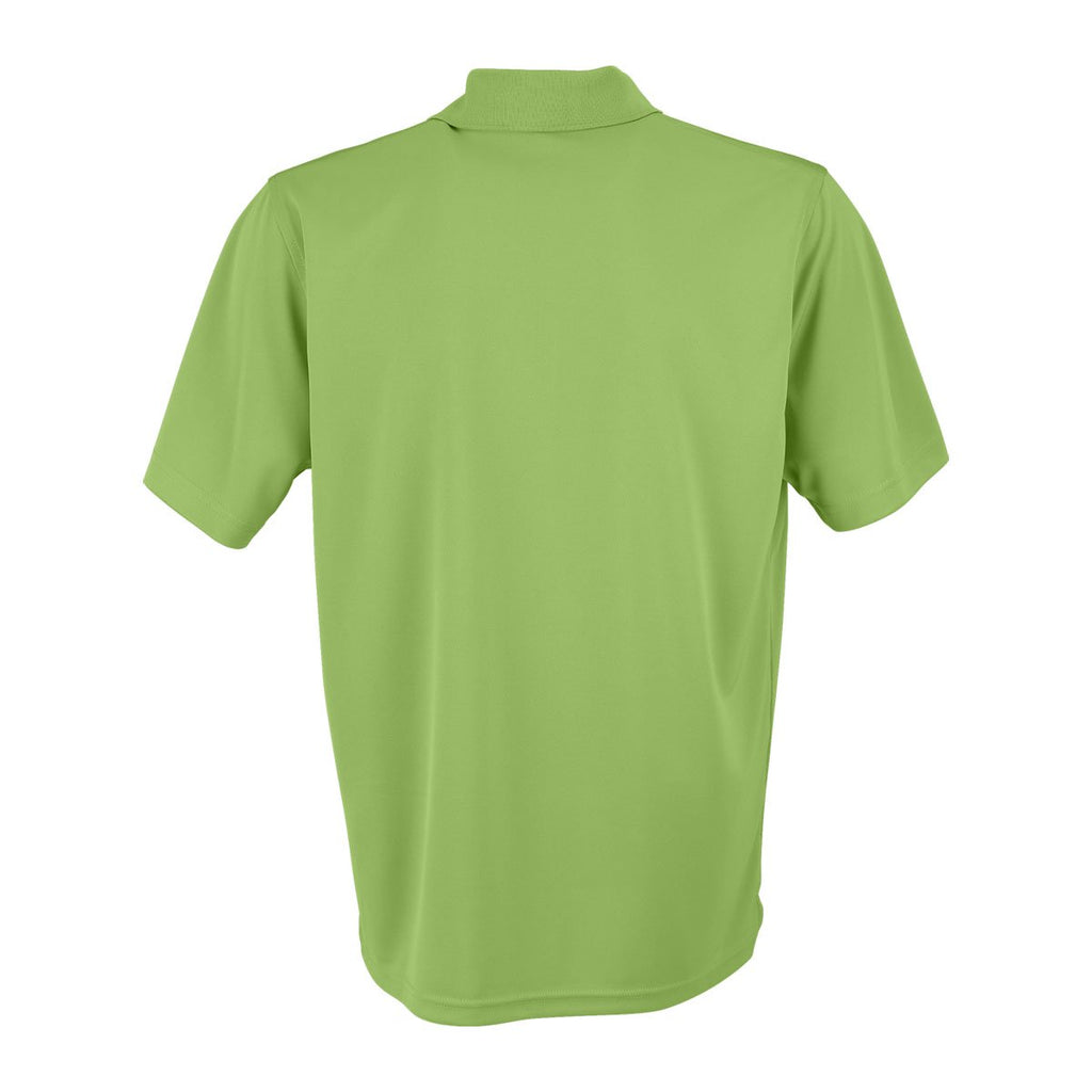 Vantage Men's Lime Omega Solid Mesh Tech Polo