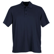 Vantage Men's Navy Omega Solid Mesh Tech Polo