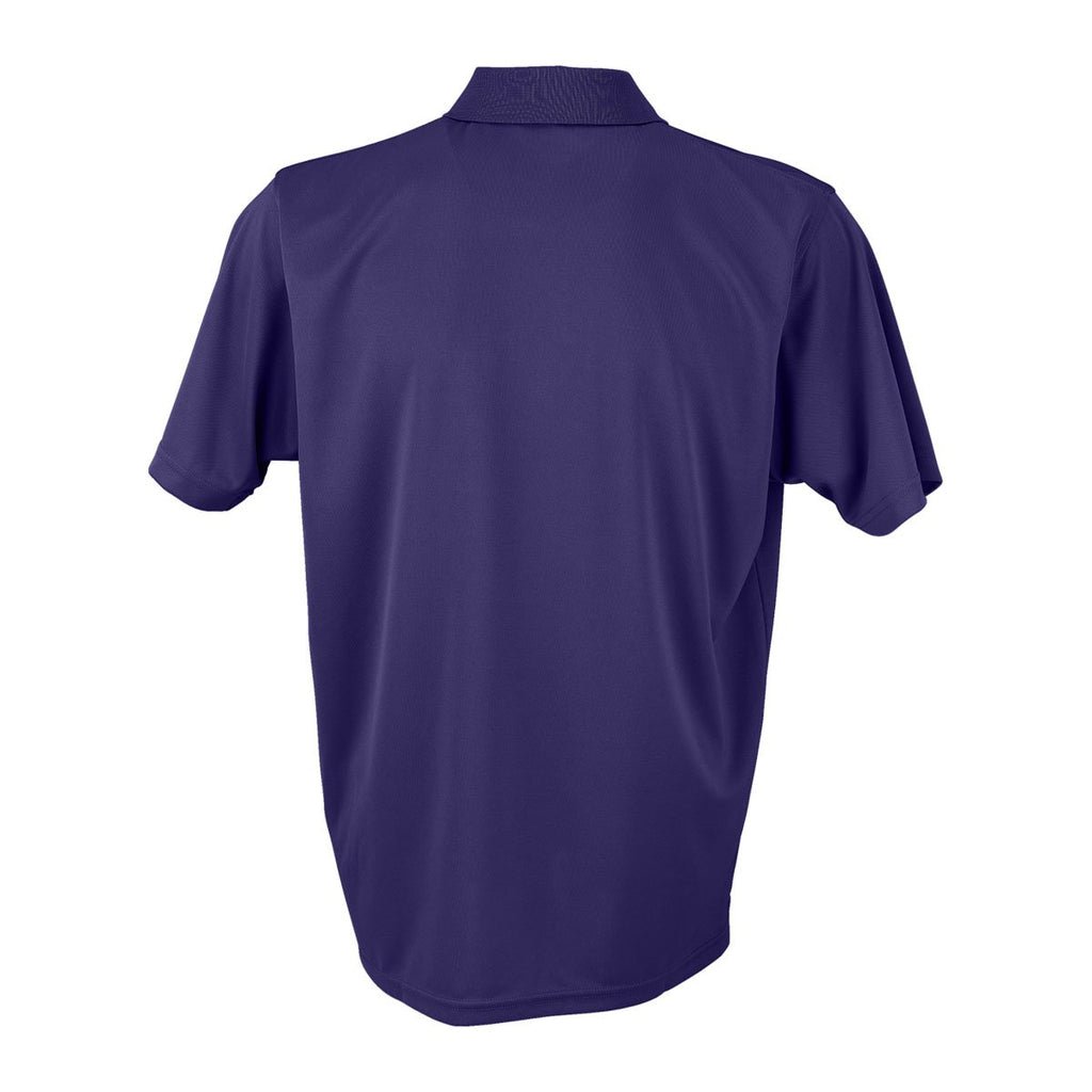 Vantage Men's Purple Omega Solid Mesh Tech Polo