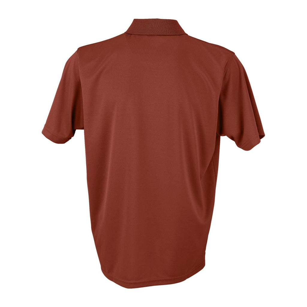 Vantage Men's Real Red Omega Solid Mesh Tech Polo