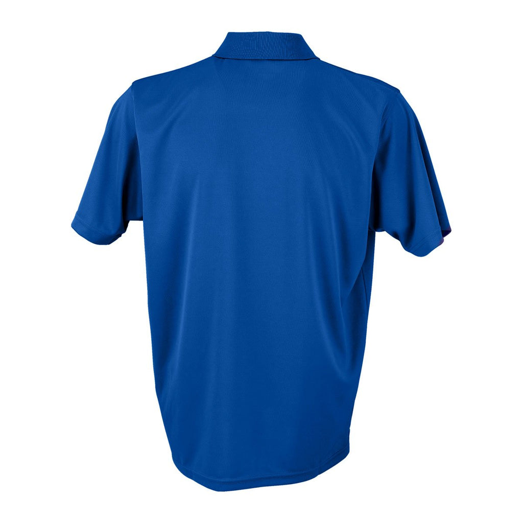 Vantage Men's Royal Omega Solid Mesh Tech Polo